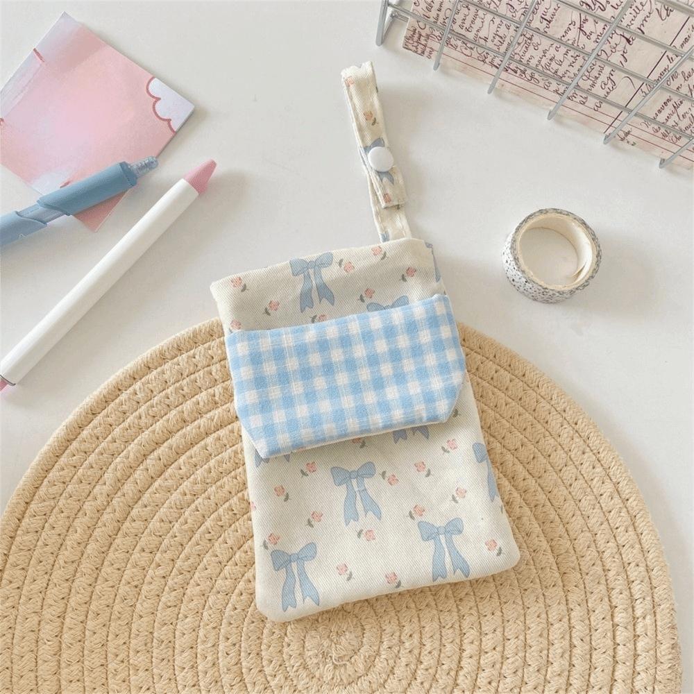 Bowknot Floral Nurse's Pencil Case Double-layer Flip Cover Stationery Storage Bag Large Capacity Chest Insert Pocket
