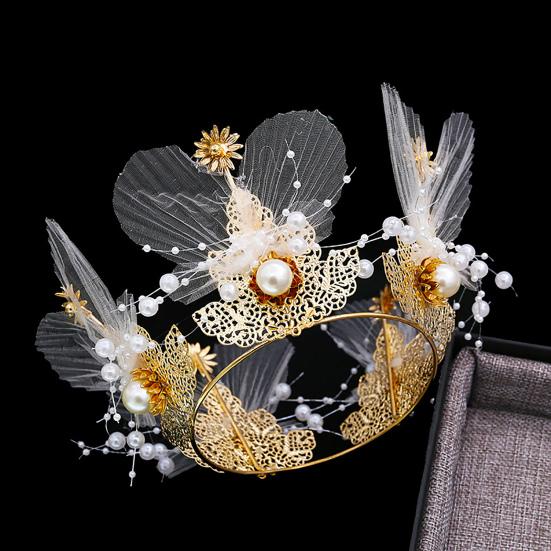 Cake Decoration Food Grade Create Atmosphere Compact Innovative Metal Flower Crown Product Bakery Accessories