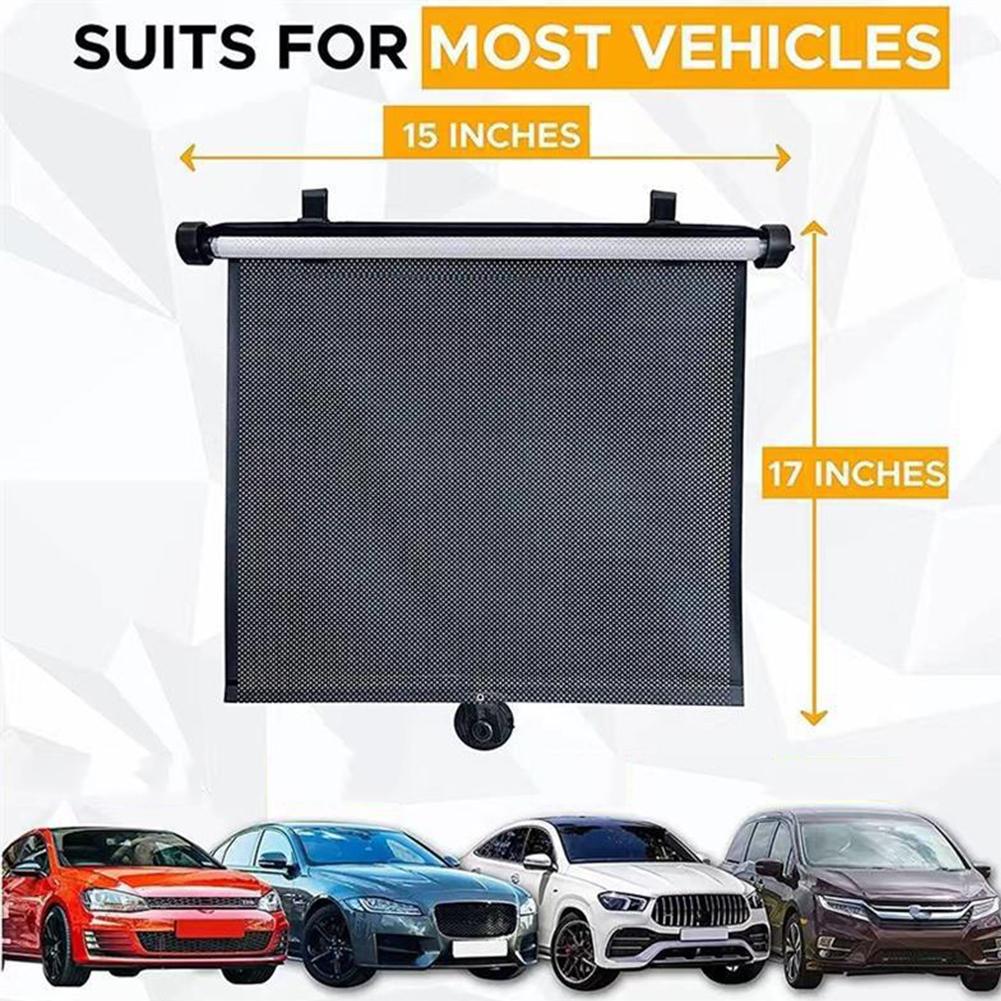 1pc Car Sun Visor Roll Up Retractable Curtain Universal Perforated Sunshade Blind For Side Windows UV Protection Car Accessories