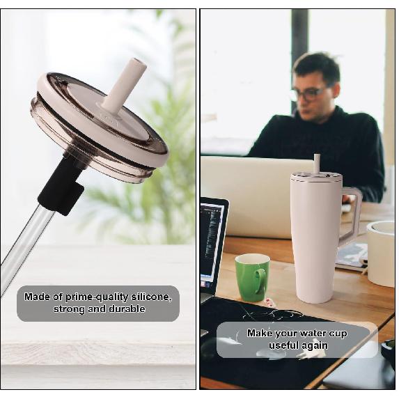 Tumbler Straw Set for Brümate Era 40oz Tumbler, Include 2pcs Tumbler Straw Cover Cap 4pcs Reble Tumbler Straw Replacement 1pcs Straw Cleaner Brush