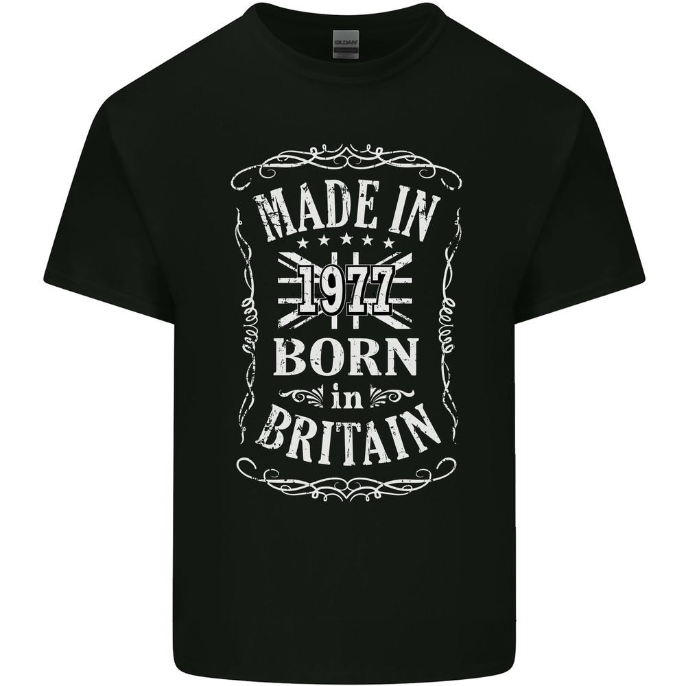 Born In Britain 48th Birthday Made 1977 Mens Light Cotton T-Shirt