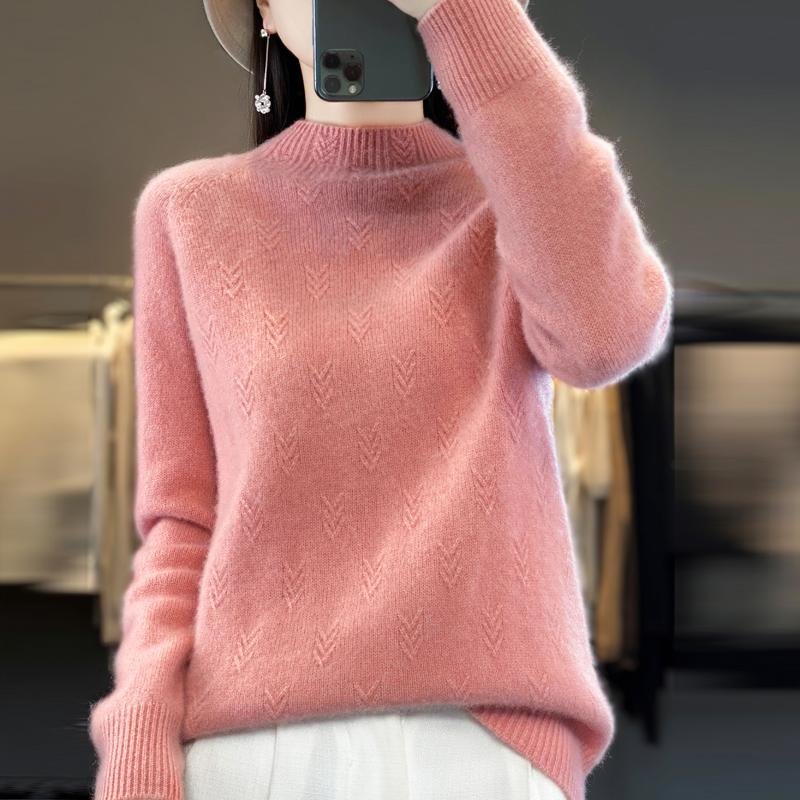 Dámský kašmírový svetr Kašmír Qinghe 30% kašmír 70% vlna podzimní a zimní pulovr hřejivý a módní