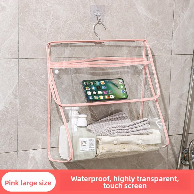 Bathroom Waterproof Hanging Bag, Bathroom Bath Clothes Storage Bag, Wall-mounted Storage Bag, Transparent Hanging Bag