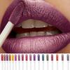 24-Shade Shimmering Glitter Lip Gloss Set Waterproof Long-Lasting Matte Berry Purple Red Green Lip Stain Makeup Gift