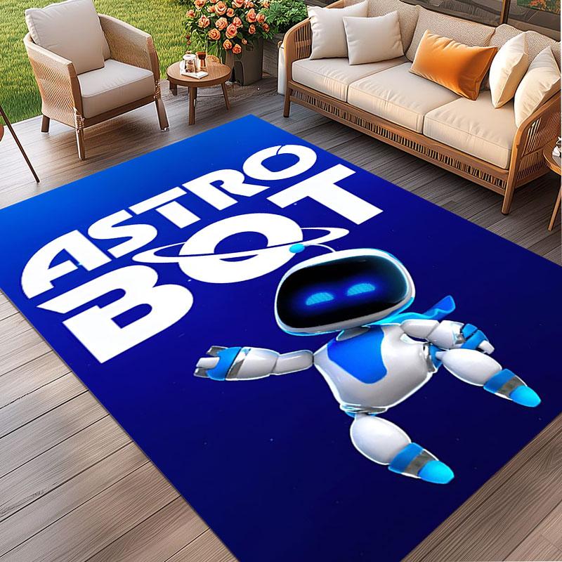 Cosmic Bot Crew Print Rug, Washable Floor Carpet, For Entryway Dorm Laundry Room Office Study, Home Decor Birthday Christmas Gift