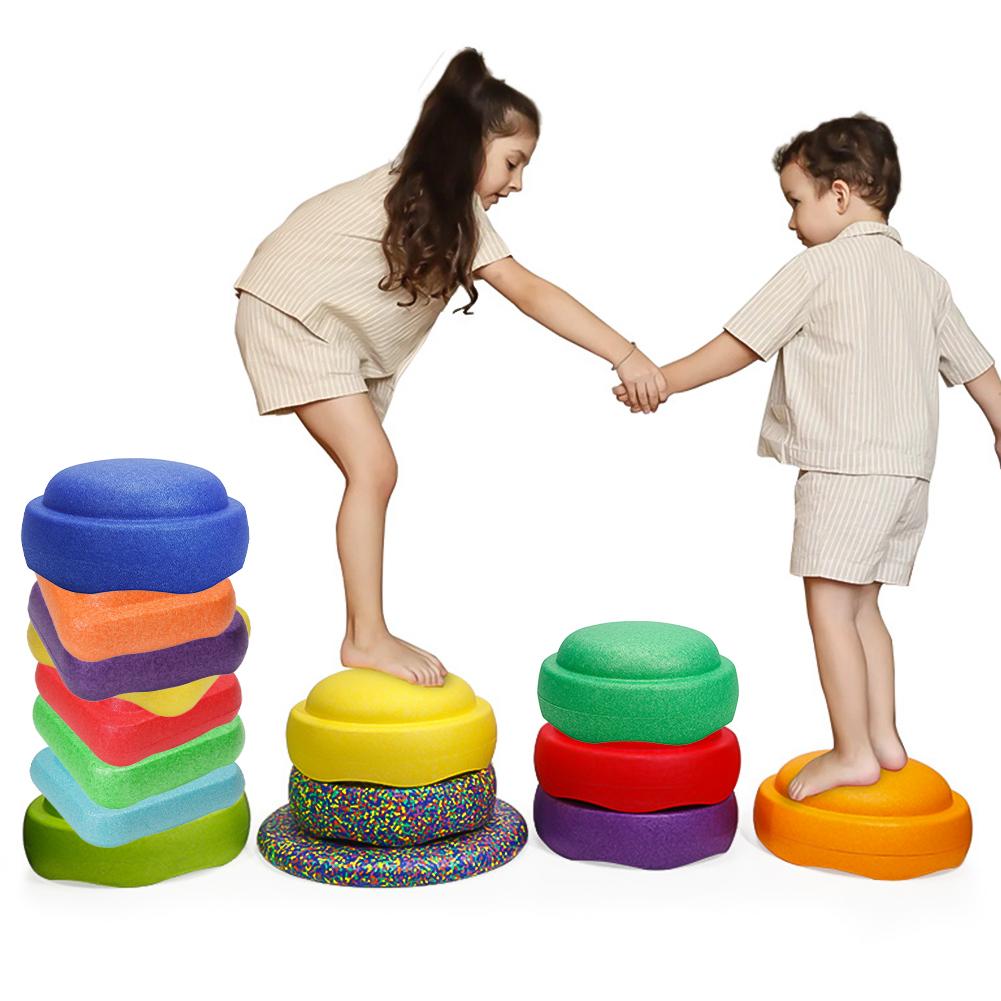 Balance Stepping Stones Set Kids Sensory Foam River Jumping Steps Stones Indoor Outdoor Family Kindergarten Funny Game Toys