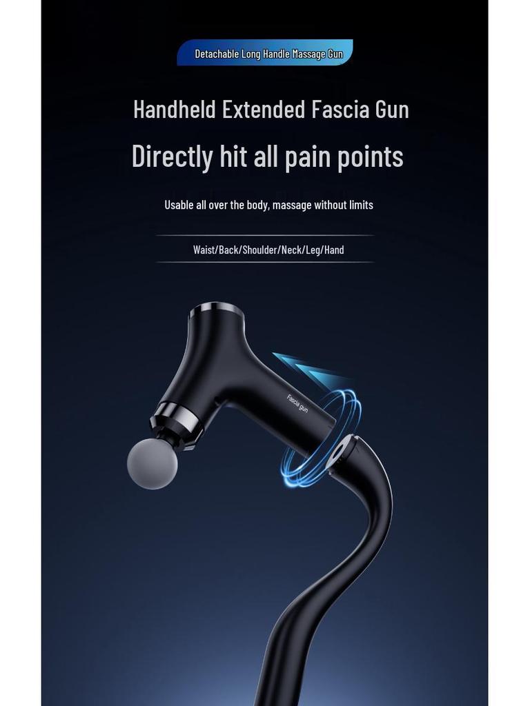 Smart Multi-functional Handheld Massager with Angled Head and Long Handle for Muscle Relaxation