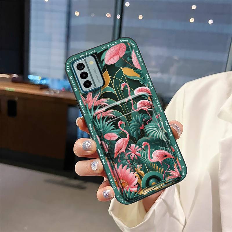 Fashion Design Card bag Phone Case For Nokia G22 Soft case protective TPU Waterproof Card slot Anti-dust Graffiti Cute