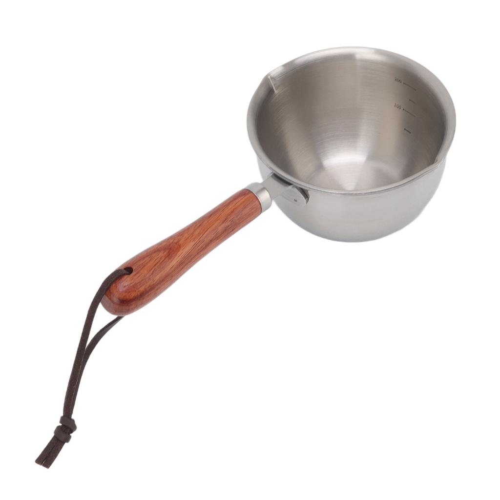 Mini Butter Warmer Pan Stainless Steel Quick Oil Warmer Pot Deepen Bottom Small Milk Pot L 200x57x53mm 7.9x2.2x2.1in