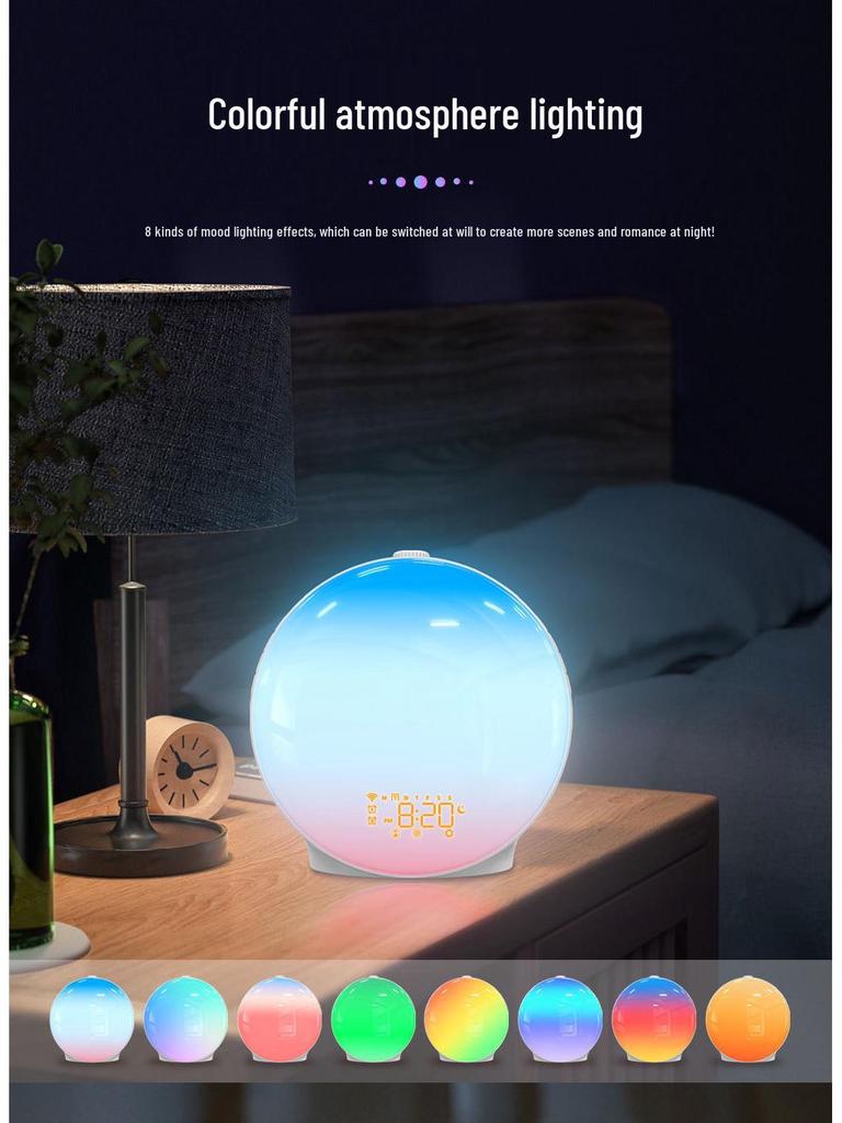 RGB Ambient Sunrise Sunset Alarm Clock Colorful Wake-Up Light