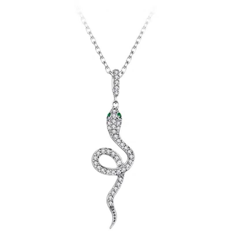 925 Sterling Silver Snake Pendant Necklace - Chic, Versatile Clavicle Chain for Women