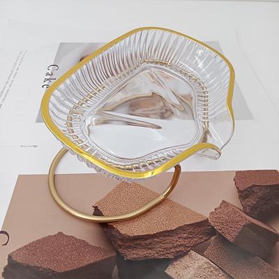 Selbstentleerende Seifenschale in Blattform mit Metallhalterung, leichter Luxus-Seifenhalter für Badezimmer, Badezimmer-Accessoires