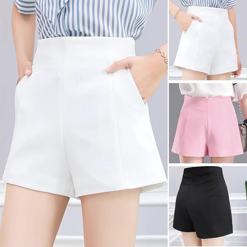 

Women s High Waist Slimming A-Line Shorts - Spring/Summer 2024 Collection, Plus Size, Loose Fit, Lightweight, Versatile Wide-Leg XL белый