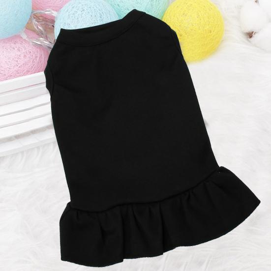 Spódniczka dla psa z okrągłym dekoltem, artykuły dla zwierząt, jednolity kolor, falbanki, ubranka dla psa na imprezę