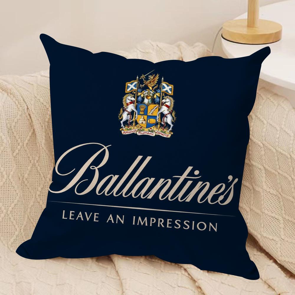Whiskey B_Ballantine'S Kunst Kissenbezug Seidiger Kurzer Plüsch Beidseitig Bedruckter Kissenbezug Für Sofa Alle Jahreszeiten Heimdekoration Geschenk