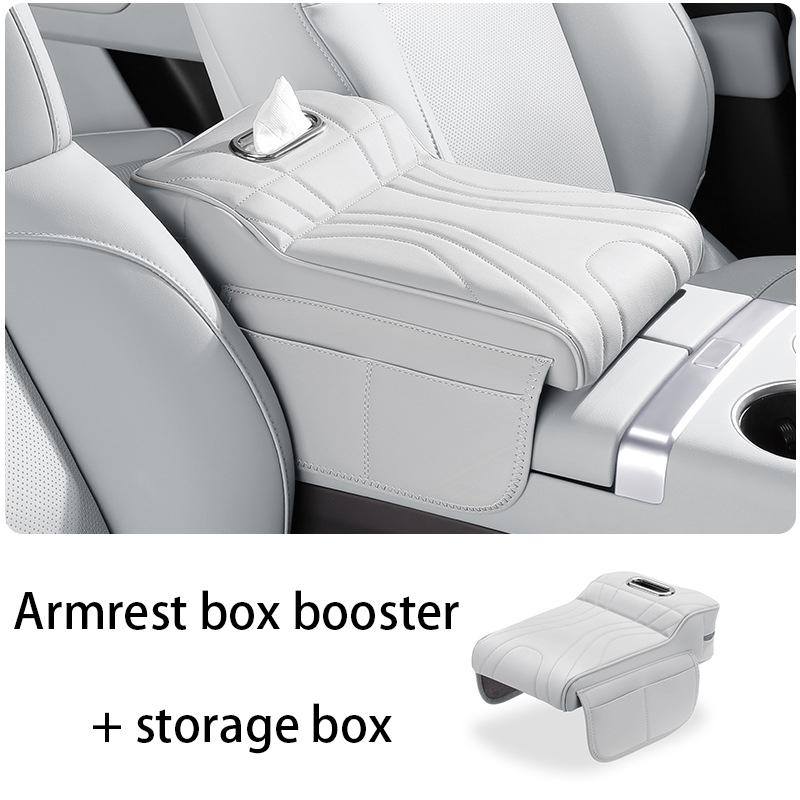 Fit For Haval H9 2rd 2024 2025 Car Armrest Box Height Increase Pad Leather Protective Cover Storage Bag Auto Styling Accessories