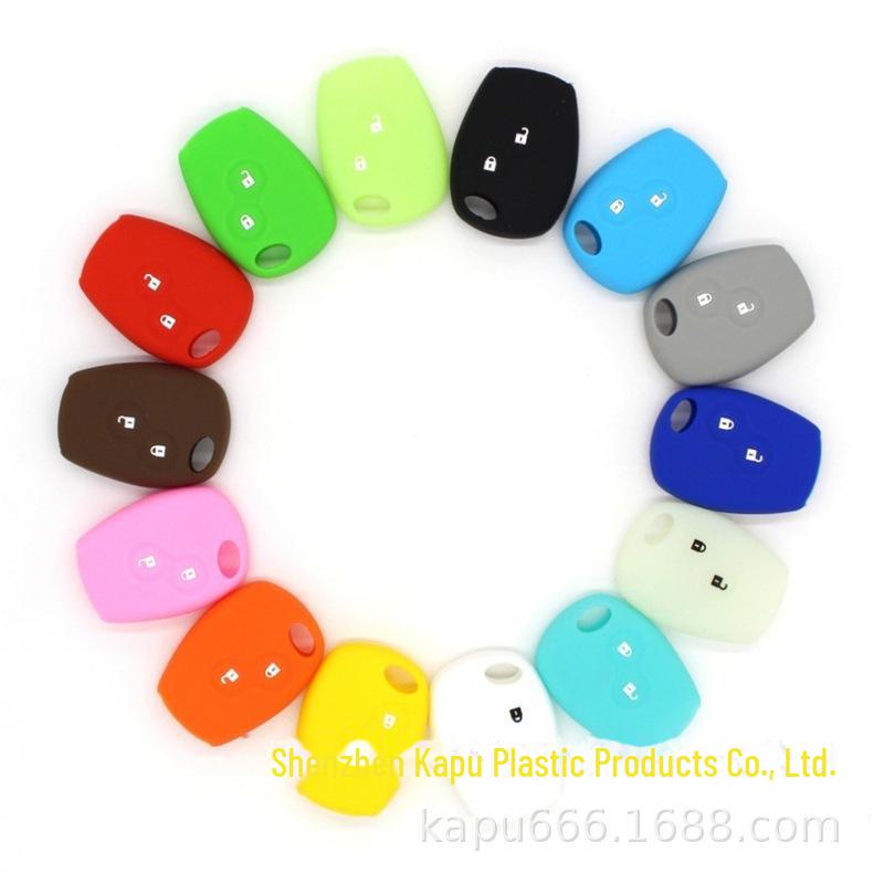 Custodia in Silicone Multicolore Smart a 2 Pulsanti per Chiave Auto Renault