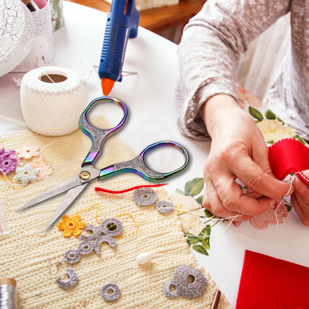 Salon Barber Stainless Steel Scissors Plum Blossom Sharp Scissors for Trimming Beard Whiskers Sewing Crafting Art Work