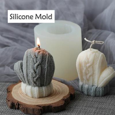 Vánoční 3D rukavice tvar svíčky silikonové formy pro výrobu svíček, mýdla, aromaterapie, vánoční domácí DIY svíčky, stolní dekorace