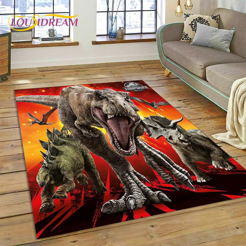 Tappeto Tappeto Tappetino Decorativo Antiscivolo per Soggiorno Camera da Letto, Tappetino per Porta, Decorazione per Divano, Tappeto Cartoon 3D Dinosauro Parco Giurassico Dino