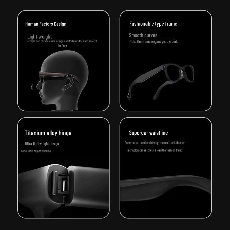Y Grenzüberschreitende Smarte Brillen: 8 MP Kamera, KI-Übersetzung, Bluetooth-Audio, Foto- & Aufnahme-Funktionen