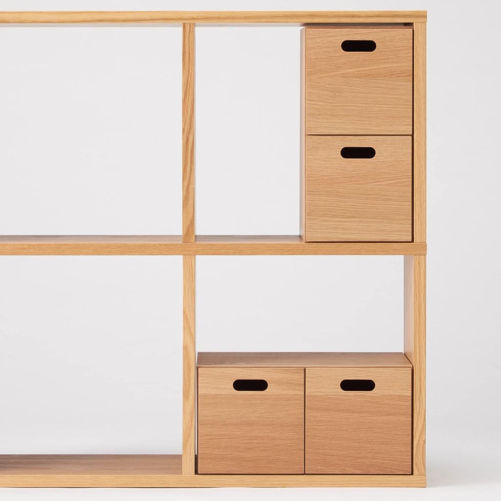 MUJI Stacking Chest Width 37 X Depth 28 X Height Half 2 Drawers Oak Veneer 12381129 18.5cm