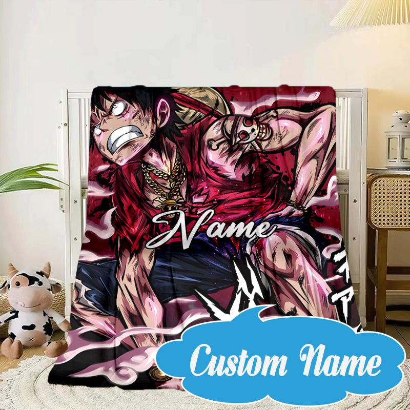 Custom Name Gojo Jujutsu Blanket bed sofa Blanket Flannel Blanket for Camping, Hiking, Picnic Essentials,gift for Fan family