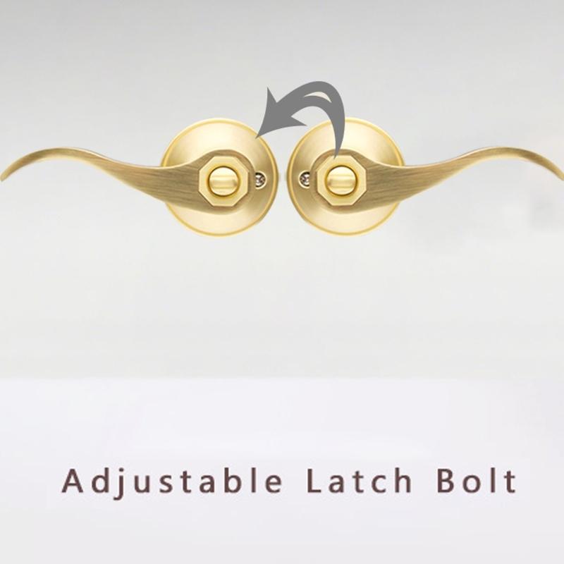 Waved Pattern Passage Door Handle Hall Closet Door Ergonomic Levers Adjustable Latches Easy Installation