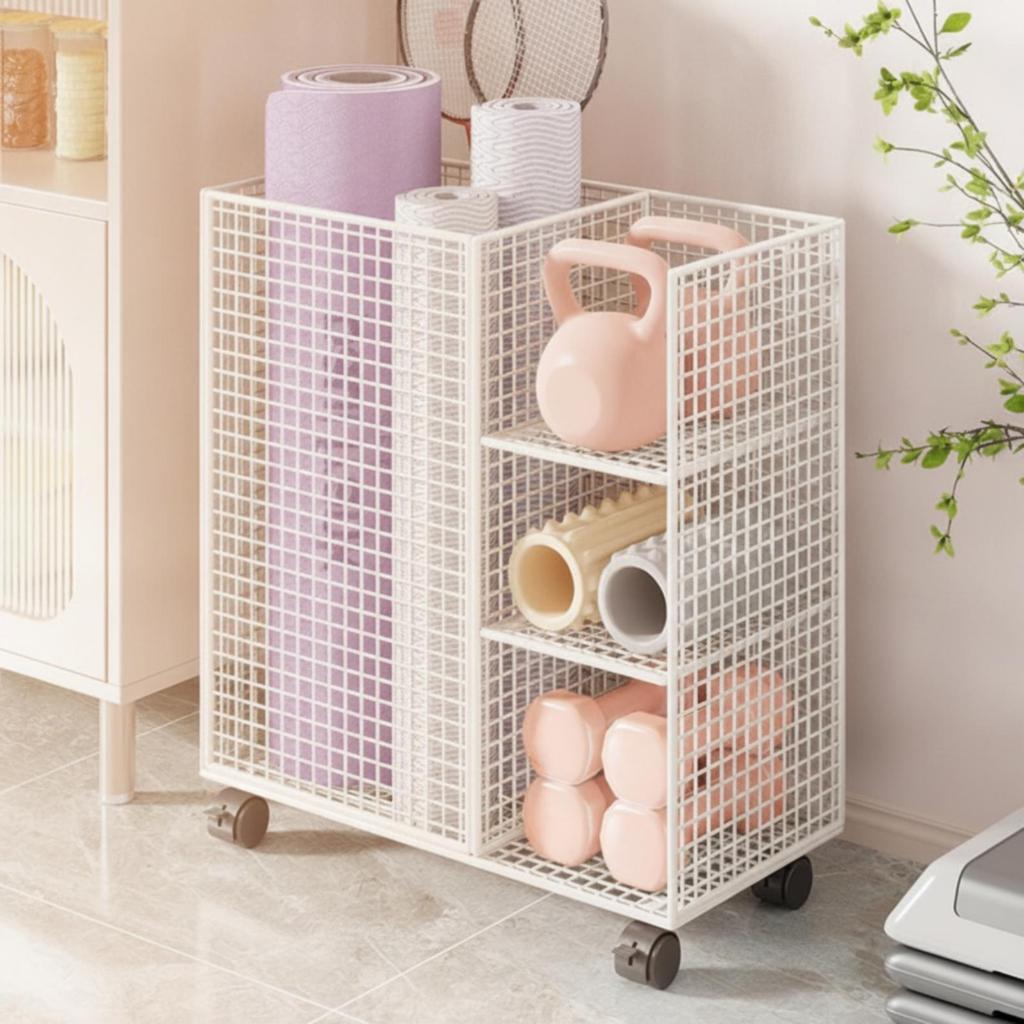Mobile Sports Equipment Storage Cart Portable for Home Gym, Playroom