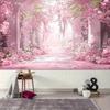 2D Pink Cherry Blossom Path Backdrop Spring Sakura Photography Background