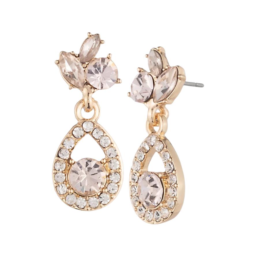 Givenchy Tear Drop Design Crystal Earrings Unisex Earrings Gold 07G00898 Gold