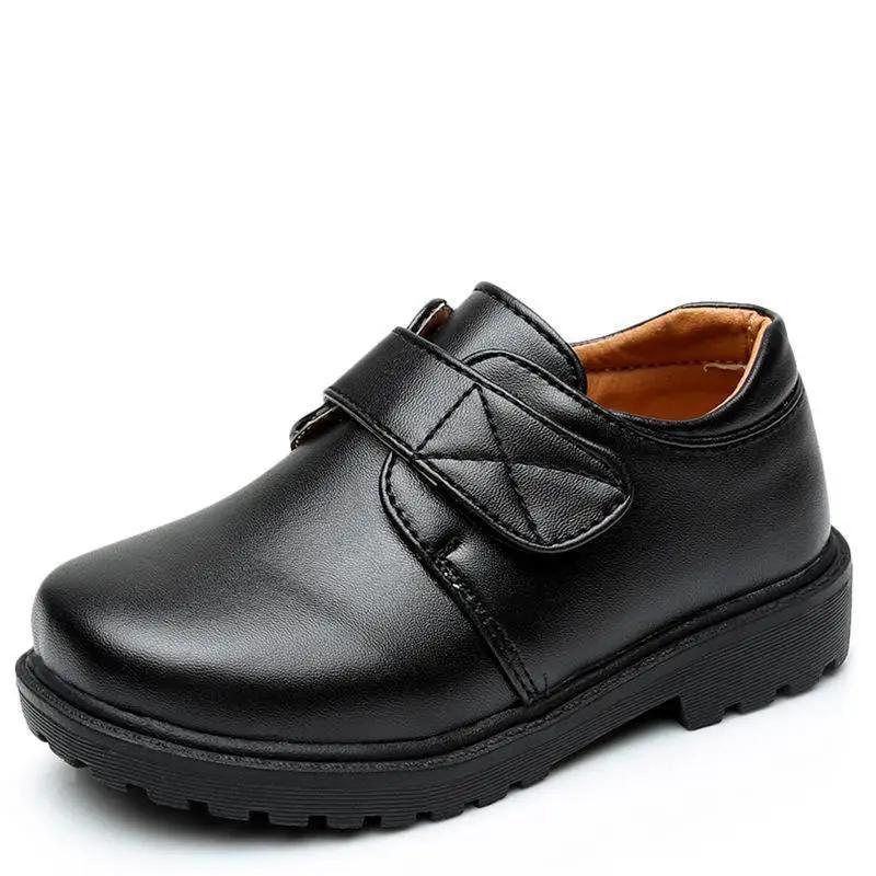 

New Boys Leather Shoes British Style School Performance Kids Wedding Party Shoes White Black Casual Children Moccasins Shoes 36