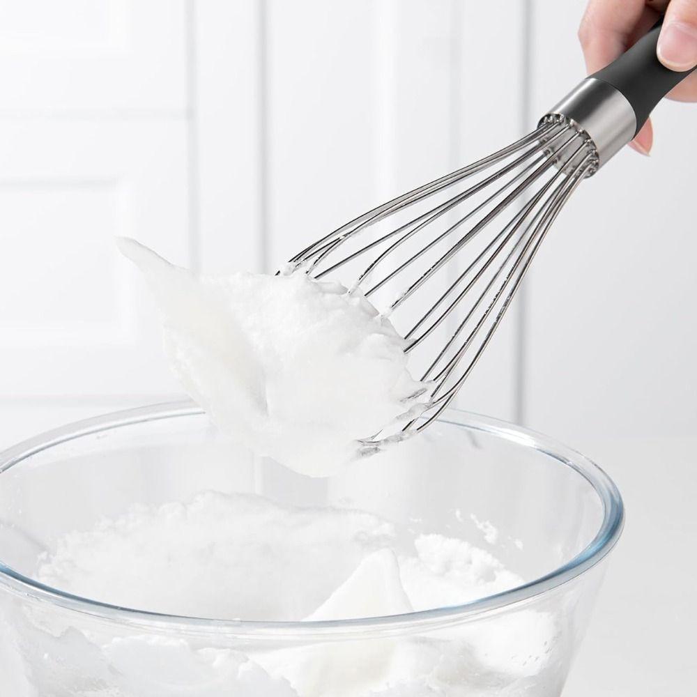 Household 12 Inch Stainless Steel Wire Whisk Manual Balloon Shape Egg Beater Rust-proof Egg Mixer Cream