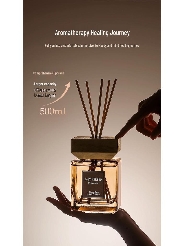 500ML Rattan Aroma Diffuser with Wooden Lid: Long-Lasting Scent for Home, Hotel, or Living Room.