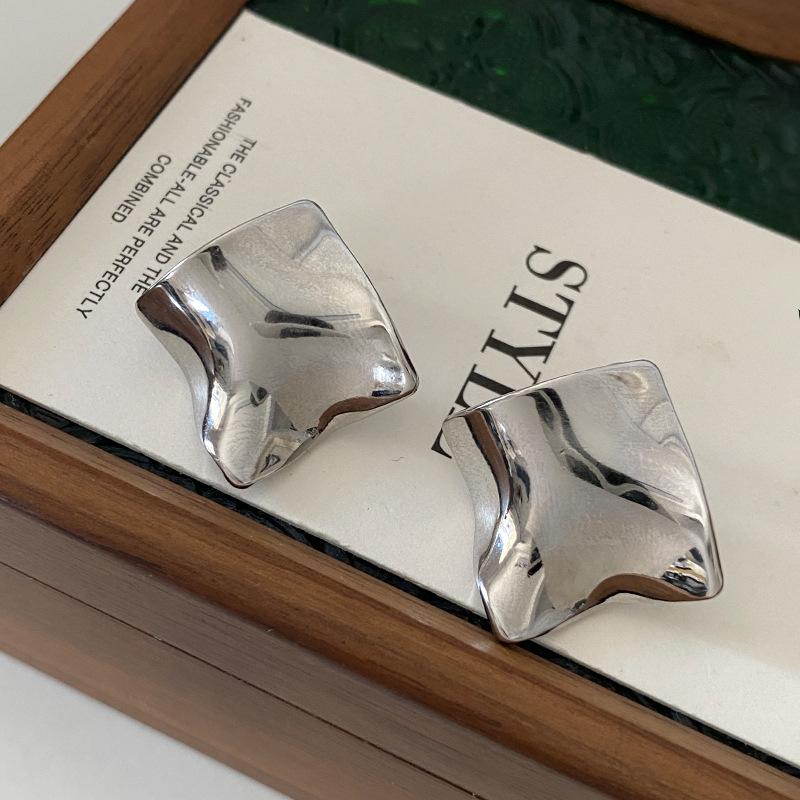 Серебряная Игла Неправильная Скрученная Волна Гвоздики Серьги Серьги