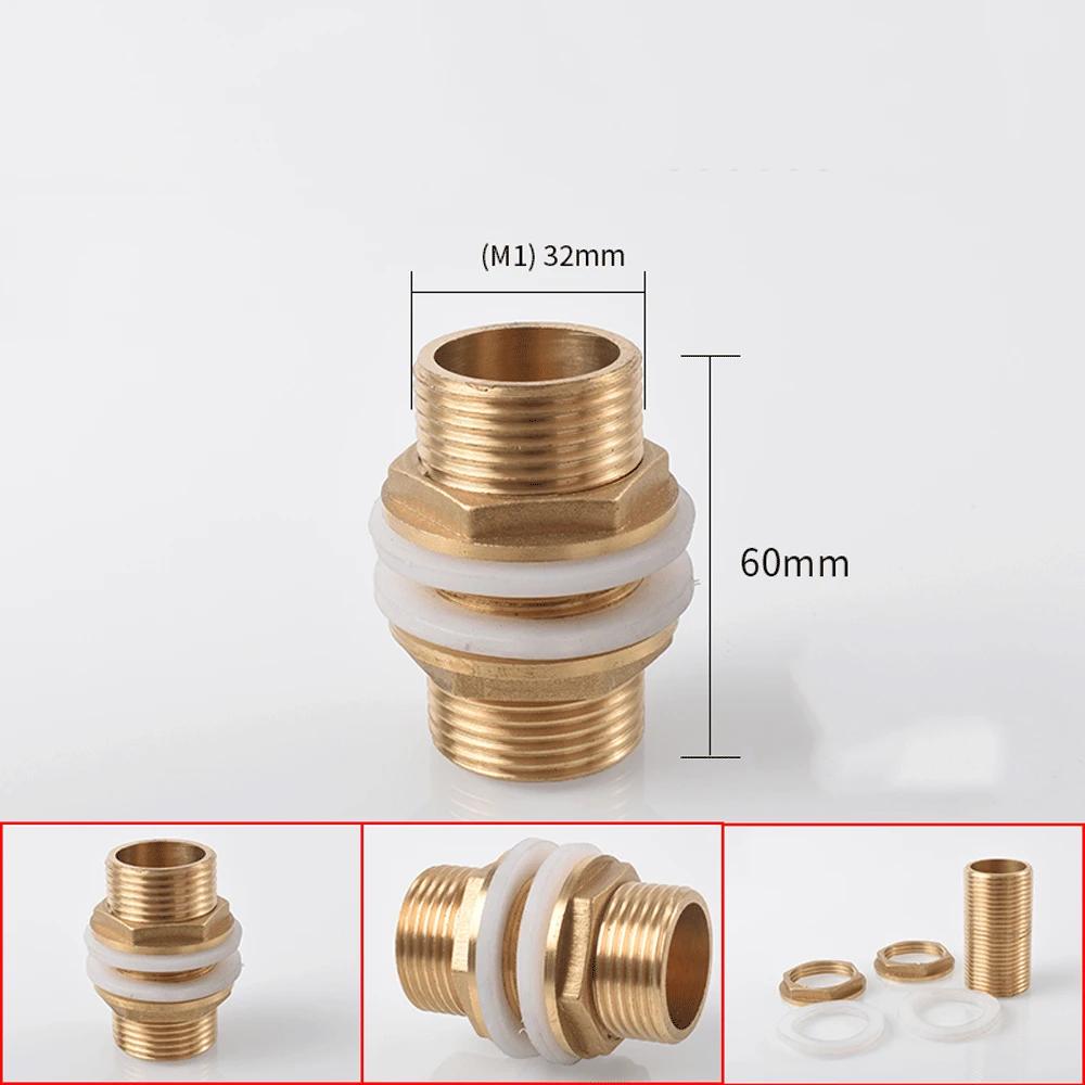 1/8" 1/4" 3/8" 1/2" 3/4" BSPP Male Full Thread Barrel Nipple Bulkhead Brass Connector Water Tank Fitting