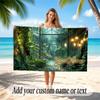 Floral Garden Theme Soft Beach Towel Personalized Custom Name Text Towel Portable for Beach Pool Travel