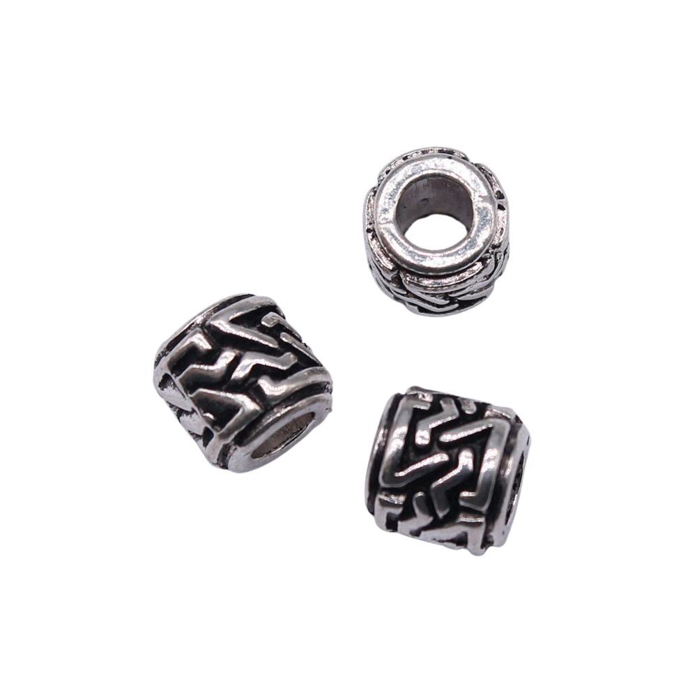 Multi Color Spacer Beads Ornate Metal Big Hole Beads For Jewelry Projects