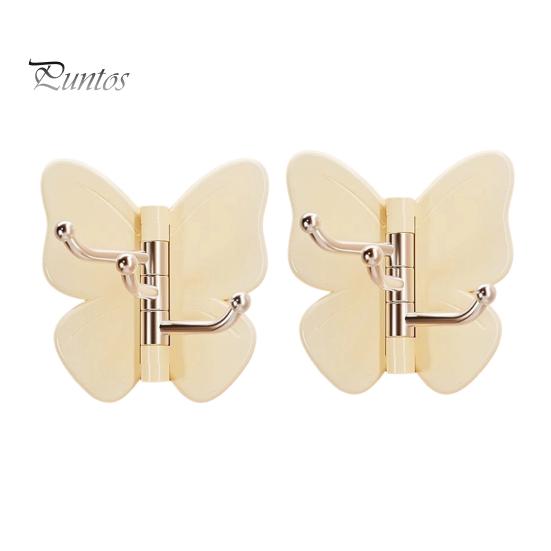 Corner Storage Hooks Rotating Butterfly Adhesive Wall Hooks, 3-Prong No-Drill Swivel Hangers, with Flexible Adjustable Angle Space-Saving Hook,