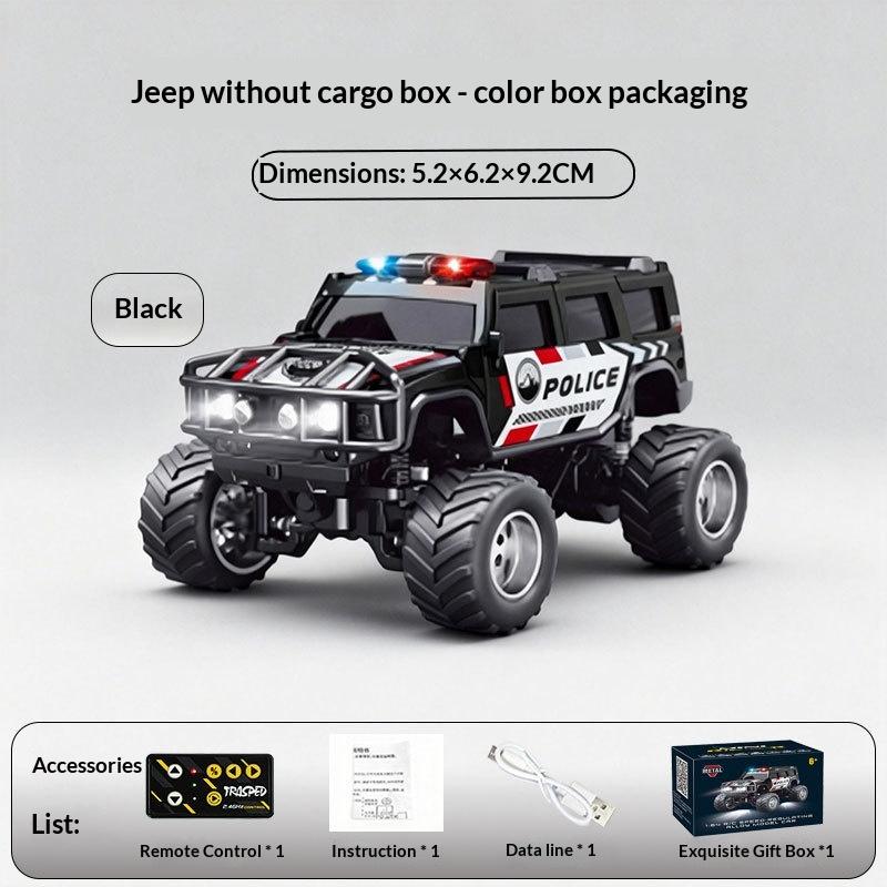 

HG 1:64 Mini RC Racing Car Alloy Body Off-Road Drift Hummer Police Vehicle Electric Toy for Children Boys
