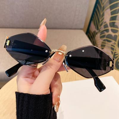 Frameless Stylish Diamond-shaped Sunglasses for Men and Women, High-end and Sophisticated Sun Protection Sunglasses
