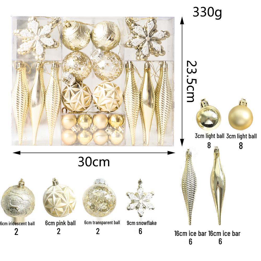 Painted Irregular-Shaped Christmas Tree Ornament Set - Colorful Plastic Balls