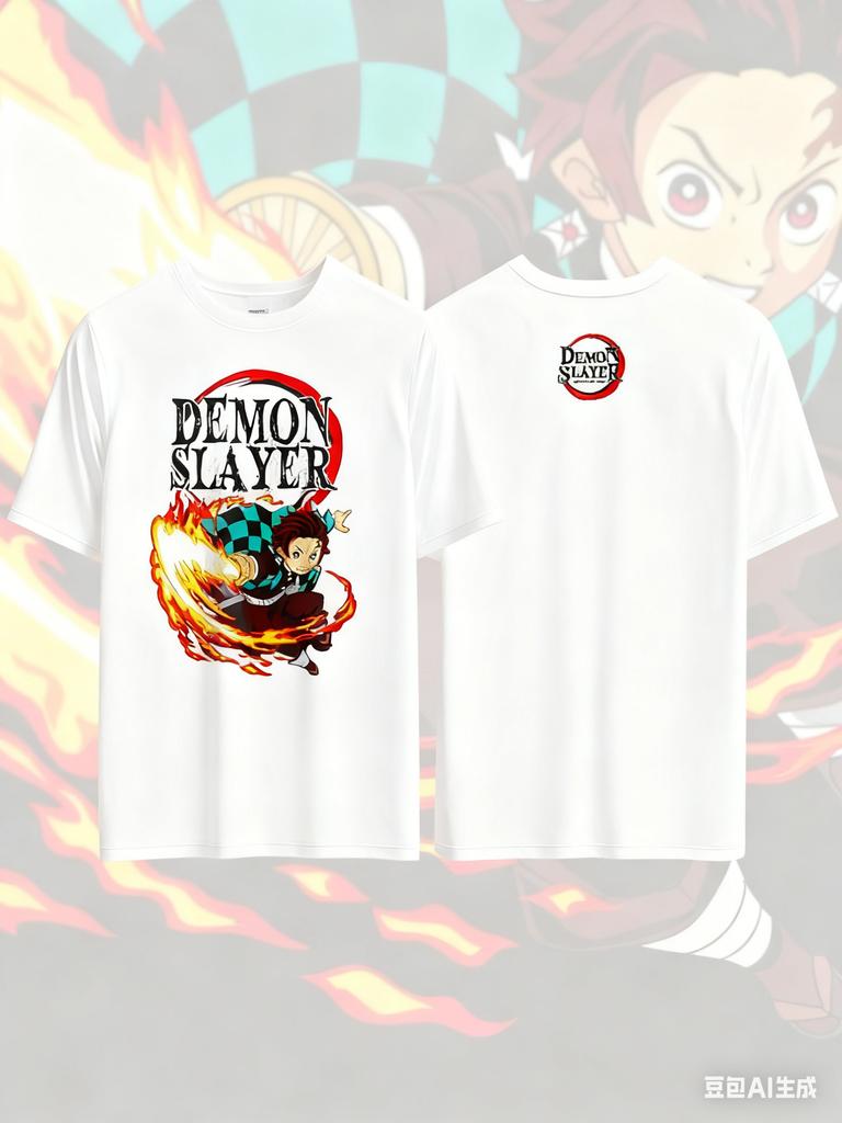 Demon Slayer Kamado Tanjirou Anime Printed Cotton Tshirt for Men and Women Casual Fashion Oversized Anime Peripheral Clothing