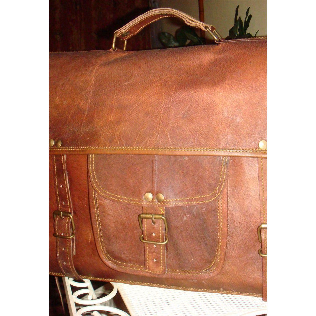 Винтажная мужская сумка через плечо из натуральной кожи — фото 3