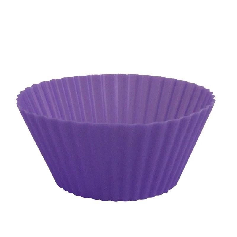 12pcs Round High Temperature Resistant Silicone Small Cake Cup Mold High Temperature Resistant Kitchen Baking Accessories