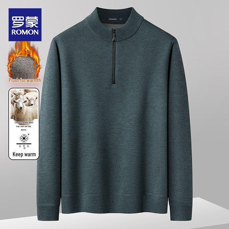 

Luomeng Men s Fleece-Lined Wool Blend Half-Zip High-Neck Sweater & T-Shirts XL