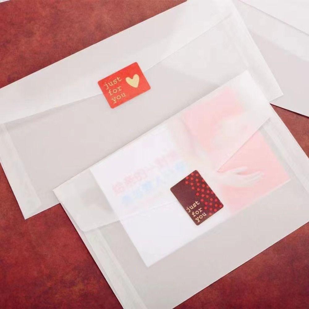 Semi Clear Transparent Envelope Scrub Card Packing Bag Fresh Blessing Thank Envelope  Greeting Card