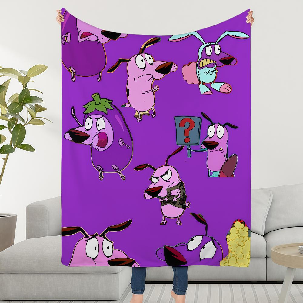 

C-COURAGES-ES Blanket Throw Dog Super C-CowardlyS-ES Cosy Plush Living Room Sofa Couch Childish Birthday Gifts 75cmx90cm