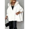 PEYWOW Giacche e cappotti con cappuccio a maniche lunghe, a tinta unita, casual, vintage da donna, autunno e inverno