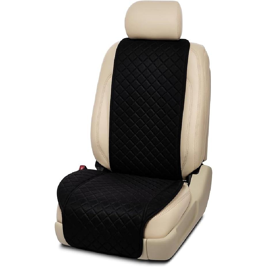 IVICY Leinen-Autositzbezug für Autos - Weich &; Atmungsaktive Front-Premium-Abdeckungen mit Anti-Rutsch-Schutz Universell passend für die meisten Autos, Vans, SUVs,